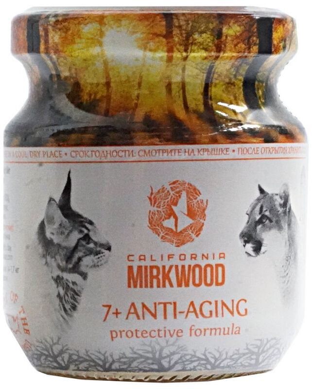 фото Влажный корм для кошек california mirkwood 7+ anti-aging, рыба, 6 шт, 100г