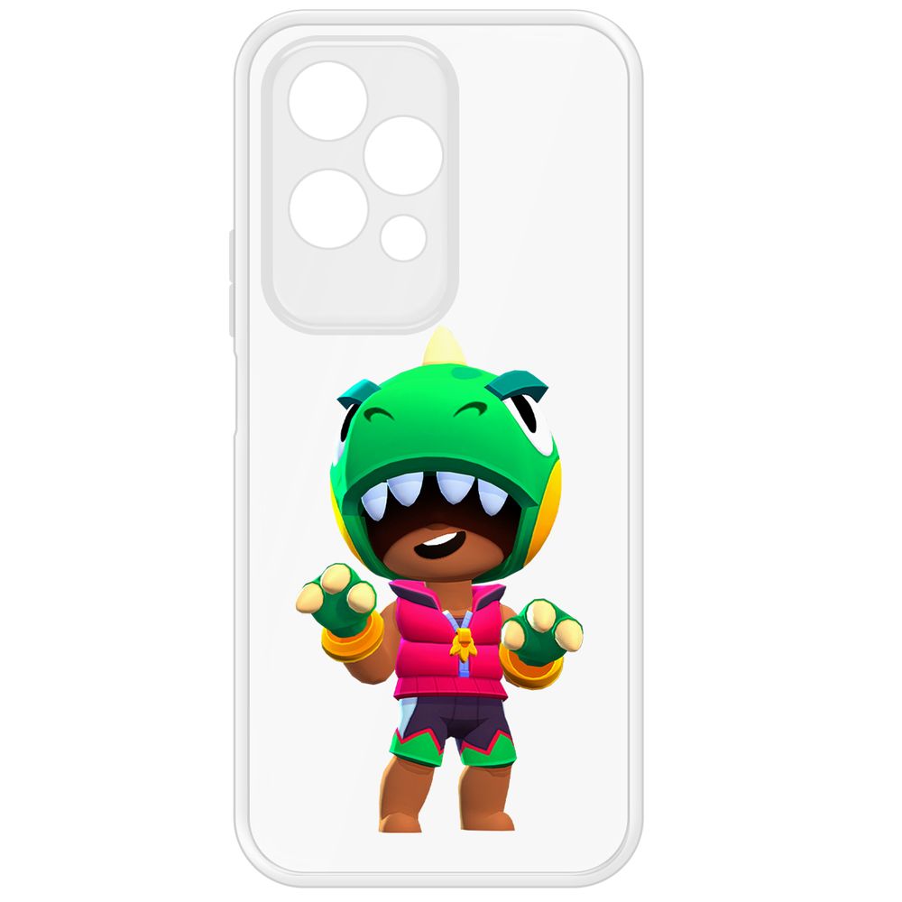 

Чехол-накладка Krutoff Clear Case Brawl Stars-Дино Леон для Honor 200 Lite, Прозрачный
