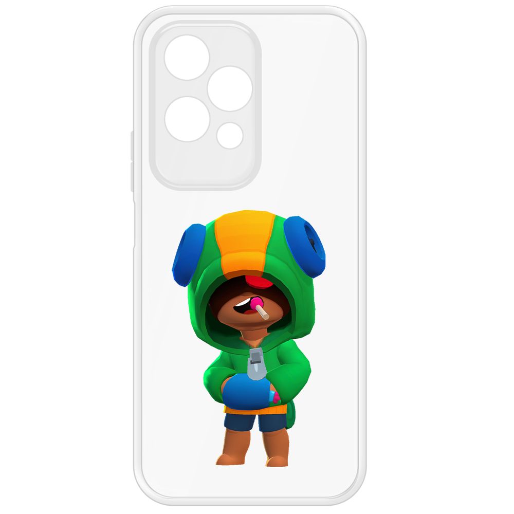 

Чехол-накладка Krutoff Clear Case Brawl Stars-Леон для Honor 200 Lite, Прозрачный