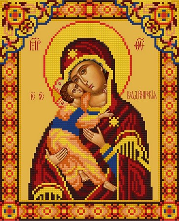 фото Фрея алмазная вышивка икона божией матери владимирская alvr-178 22x27 см freya