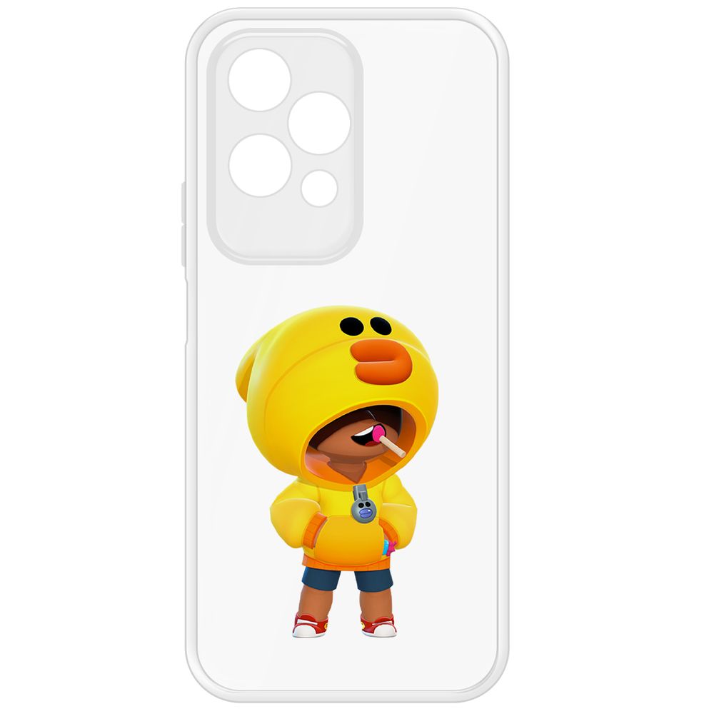

Чехол-накладка Krutoff Clear Case Brawl Stars-Леон Салли для Honor 200 Lite, Прозрачный