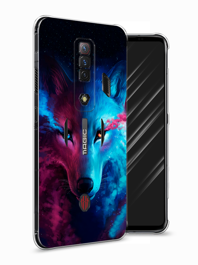 

Чехол Awog на ZTE Nubia Red Magic 7S "Волшебный волк", Голубой;розовый, 136350-1
