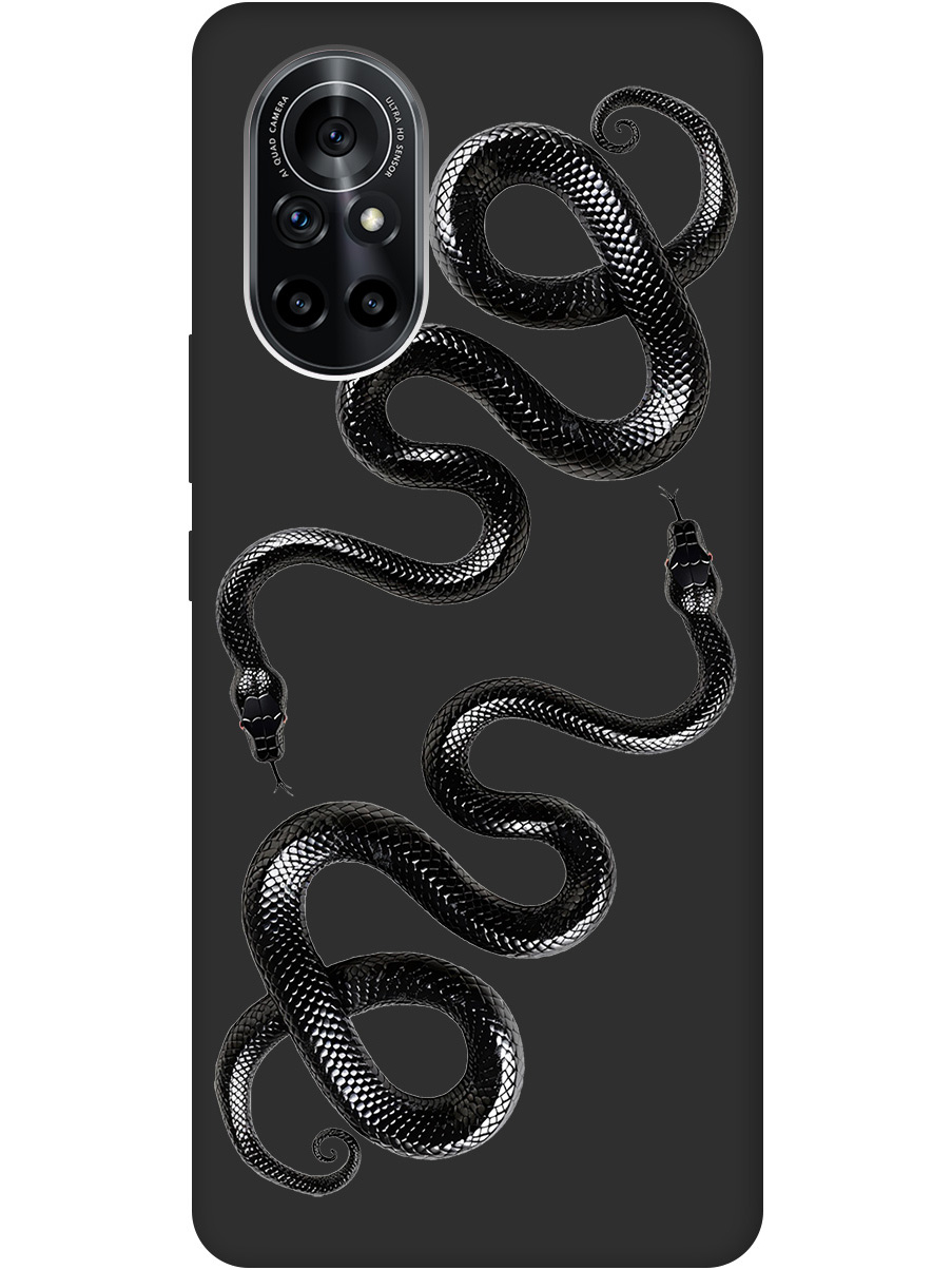 

Силиконовый чехол на Huawei Nova 8 с принтом "Черные мамбы" матовый черный, 731079513
