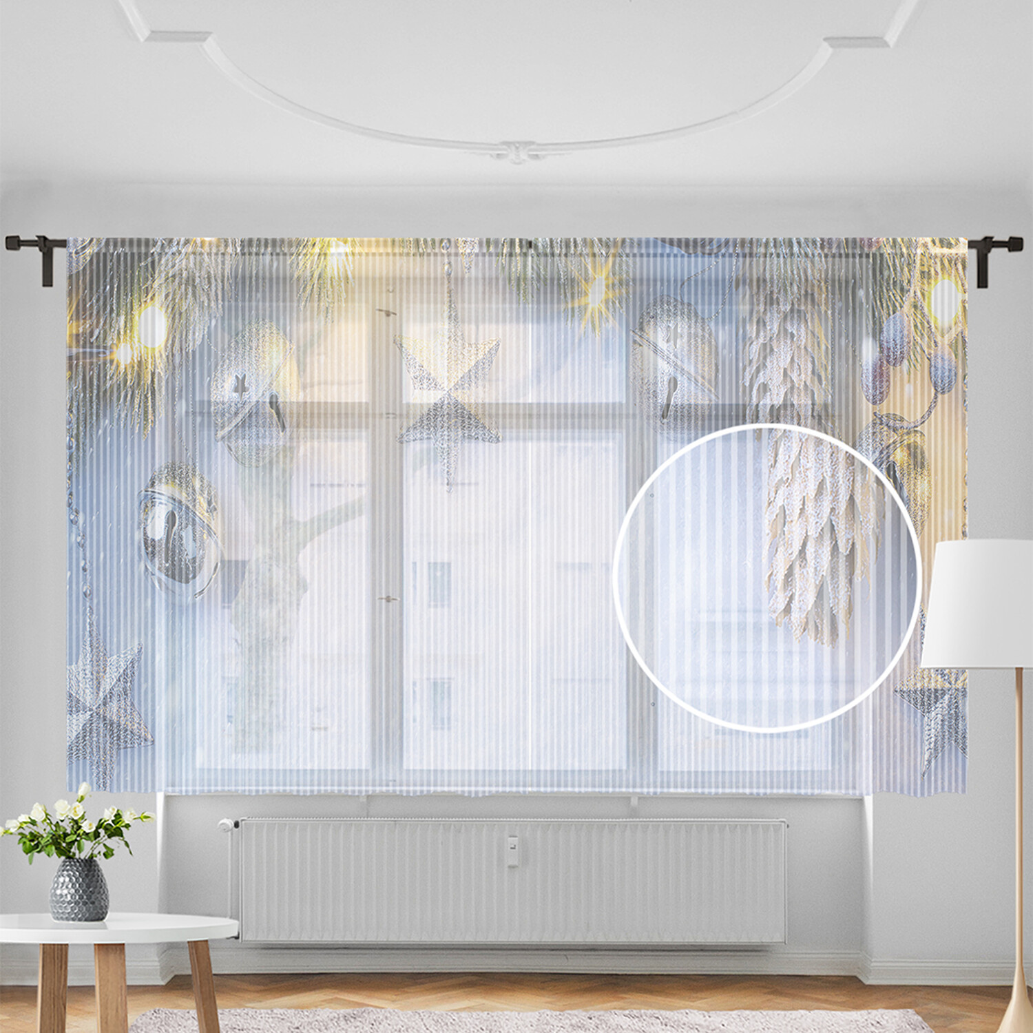 

Шторы и тюль tuls_21489_155x180 Праздничный снег JoyArty, Праздничный снег