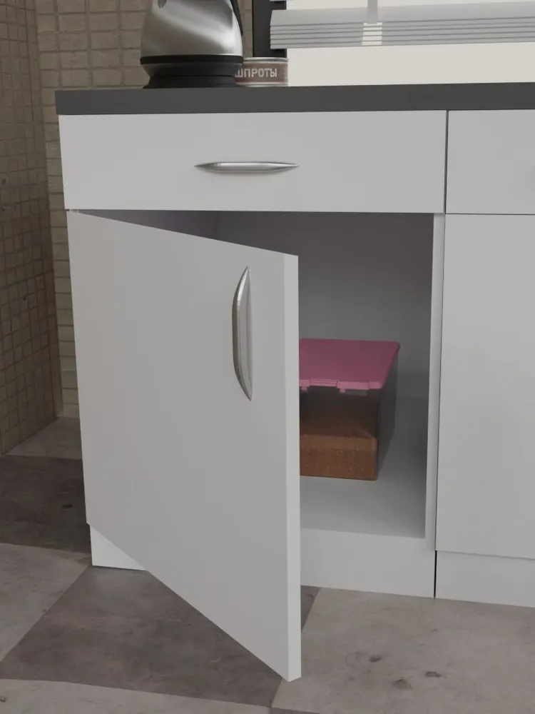 Кухонный модуль напольный шкаф с ящиком Ластра Гамма, белый 60х58х82 см