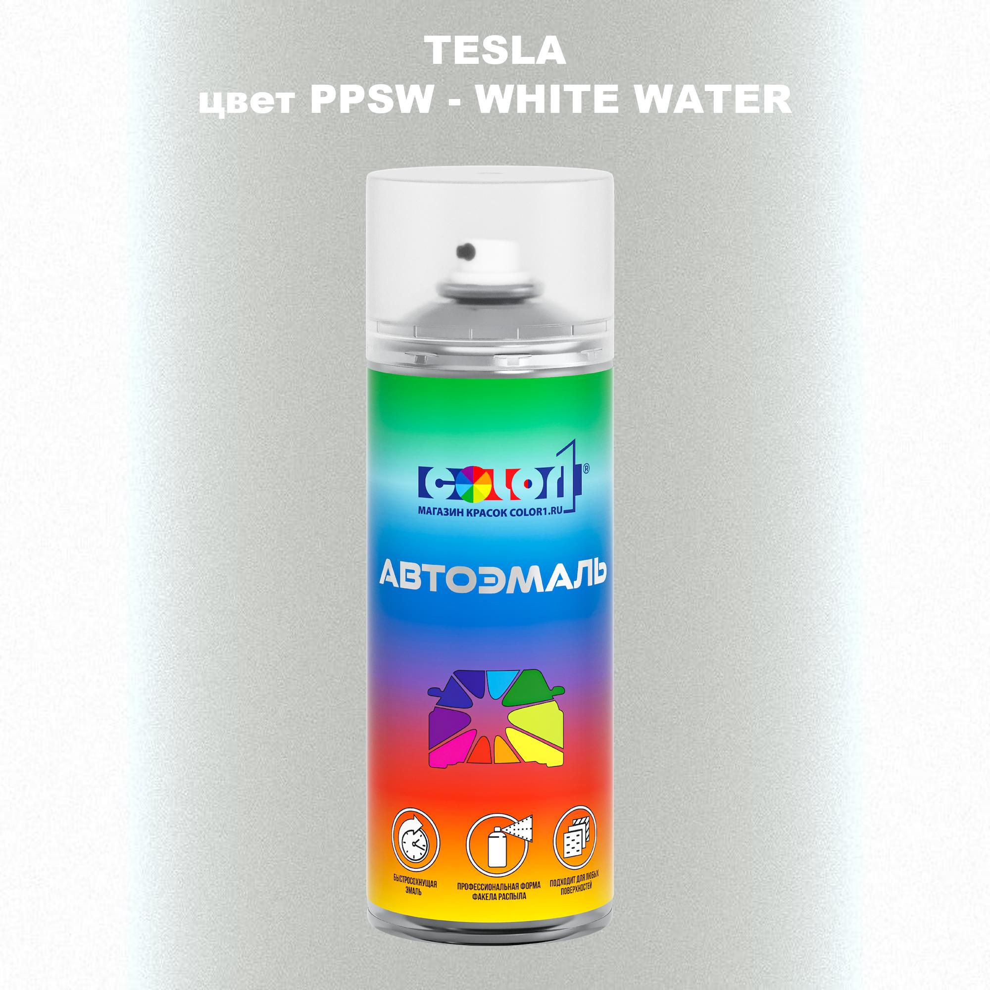 

Аэрозольная краска COLOR1 для TESLA, цвет PPSW - WHITE WATER, Прозрачный