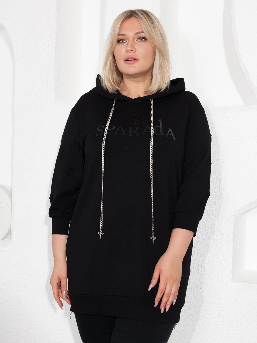 

Толстовка женская Sparada Цепочка черная 5XL, Цепочка