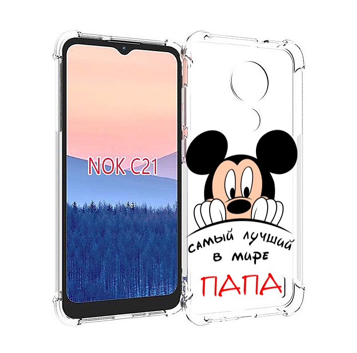 

Чехол MyPads Самай лучший папа Микки Маус для Nokia C21, Прозрачный, Tocco