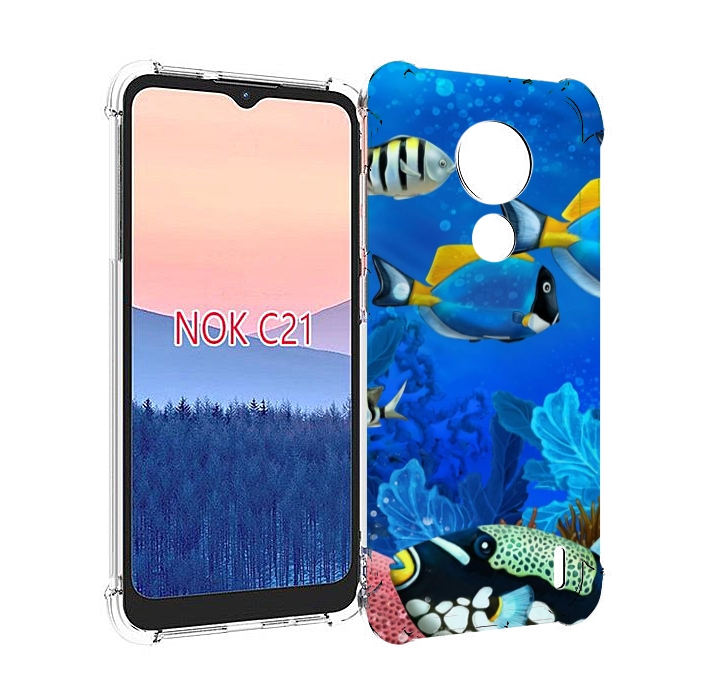 

Чехол MyPads Рыбки для Nokia C21, Прозрачный, Tocco