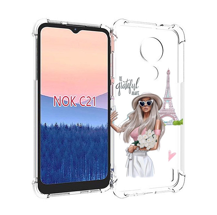 

Чехол MyPads Селфи-в-Париже женский для Nokia C21, Прозрачный, Tocco