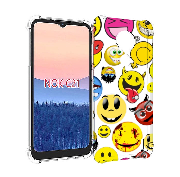 

Чехол MyPads Смайлики для Nokia C21, Прозрачный, Tocco