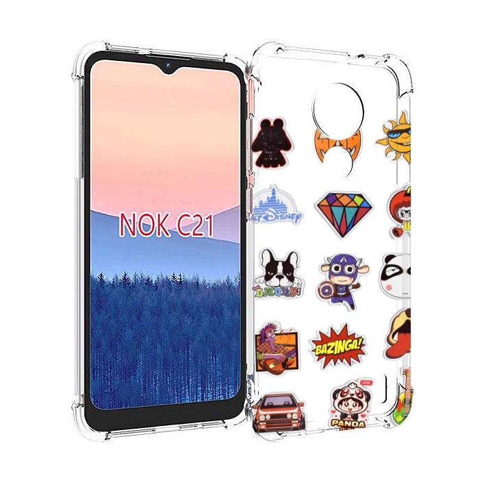 

Чехол MyPads Стикеры-2 для Nokia C21, Прозрачный, Tocco