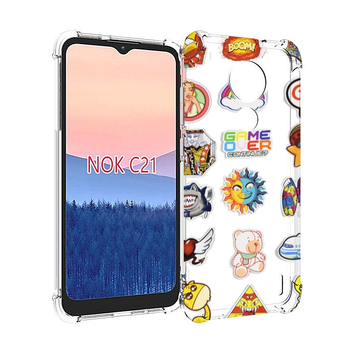 

Чехол MyPads Стикеры для Nokia C21, Прозрачный, Tocco