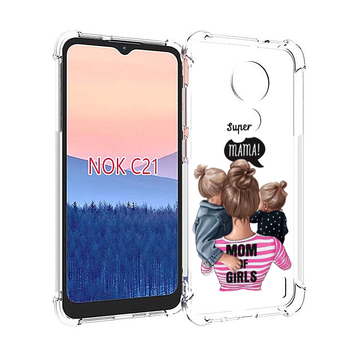 

Чехол MyPads Супер-мама-2 женский для Nokia C21, Прозрачный, Tocco