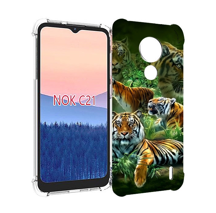 

Чехол MyPads Тигры для Nokia C21, Прозрачный, Tocco