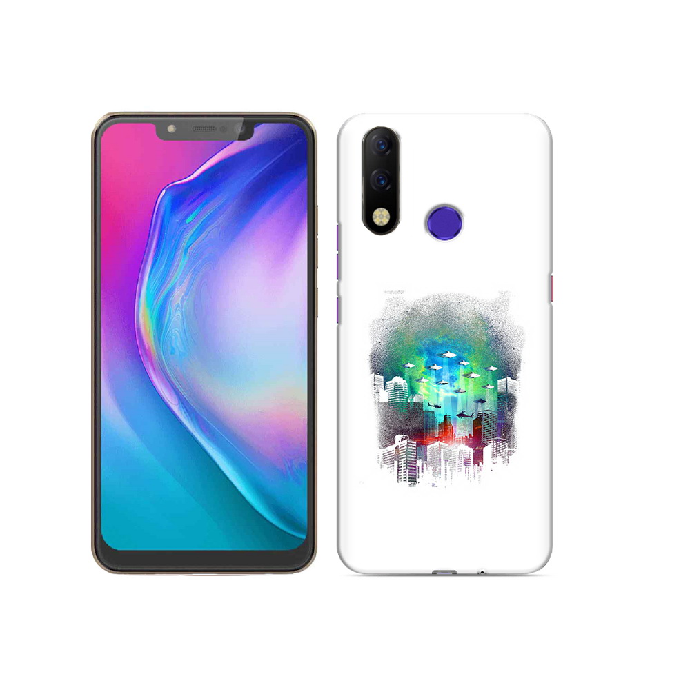 

Чехол MyPads Tocco для Tecno Spark 3 Pro город в свечении, Прозрачный, Tocco