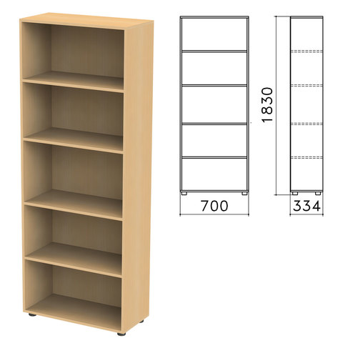 

Шкаф (стеллаж) "Канц", 700х330х1830 мм, 4 полки, цвет бук невский, ШК31.10, Коричневый