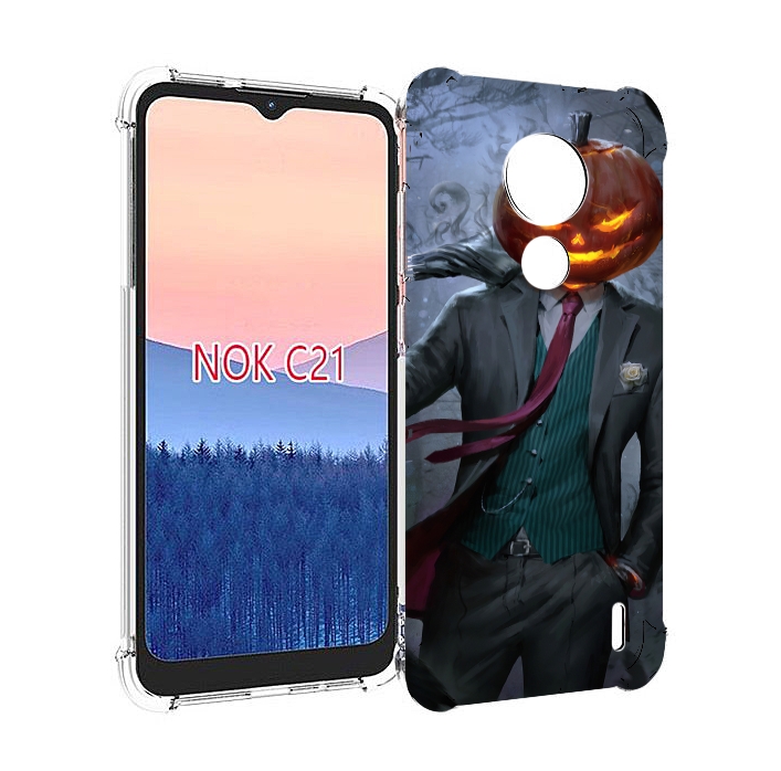 

Чехол MyPads Тыква-убийца для Nokia C21, Прозрачный, Tocco