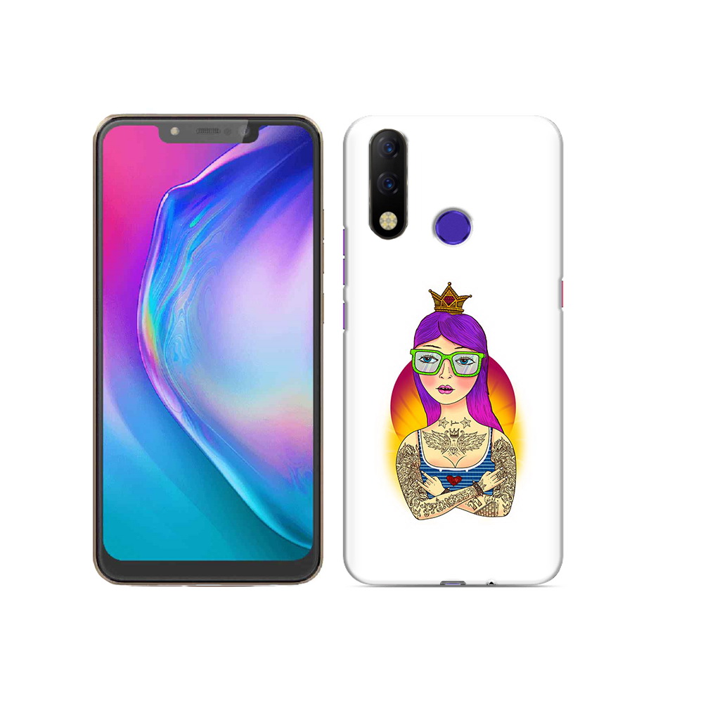

Чехол MyPads Tocco для Tecno Spark 3 Pro девушка в татуировках с короной, Прозрачный, Tocco