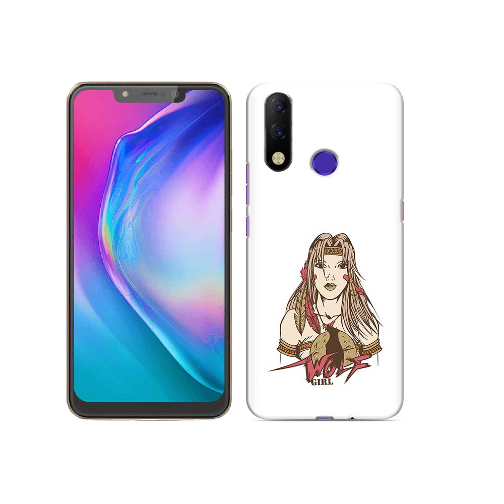 

Чехол MyPads Tocco для Tecno Spark 3 Pro девушка волк, Прозрачный, Tocco