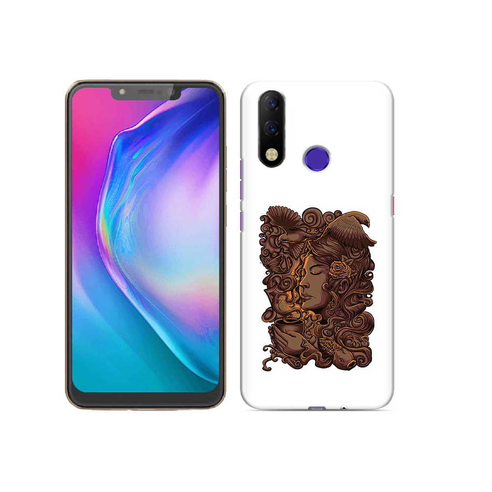 

Чехол MyPads Tocco для Tecno Spark 3 Pro девушка с длинными волосами абстракция, Прозрачный, Tocco