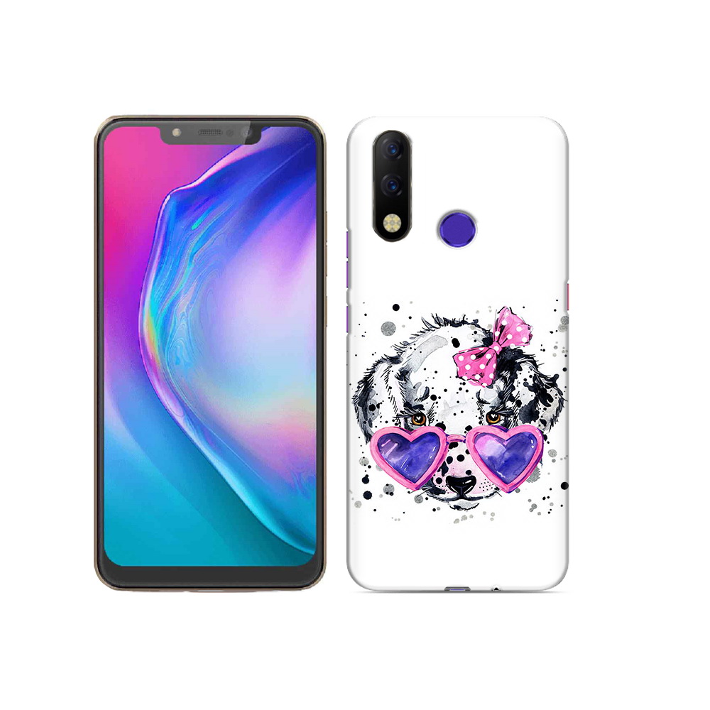 

Чехол MyPads Tocco для Tecno Spark 3 Pro долматинец в очках, Прозрачный, Tocco