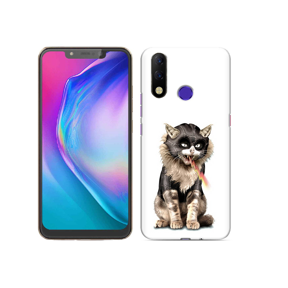 

Чехол MyPads Tocco для Tecno Spark 3 Pro дьяволский кот, Прозрачный, Tocco