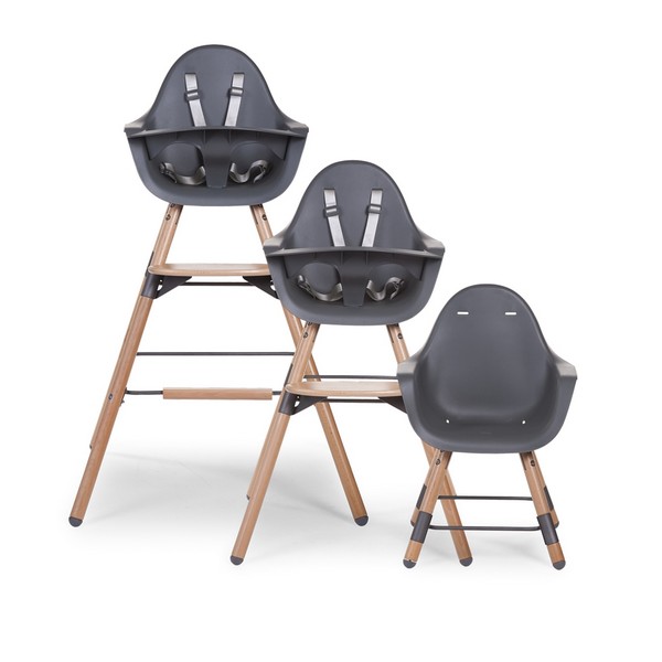 фото Стульчик для кормления evolu 2 chair natural/ anthra 2 in 1 + bumper childhome