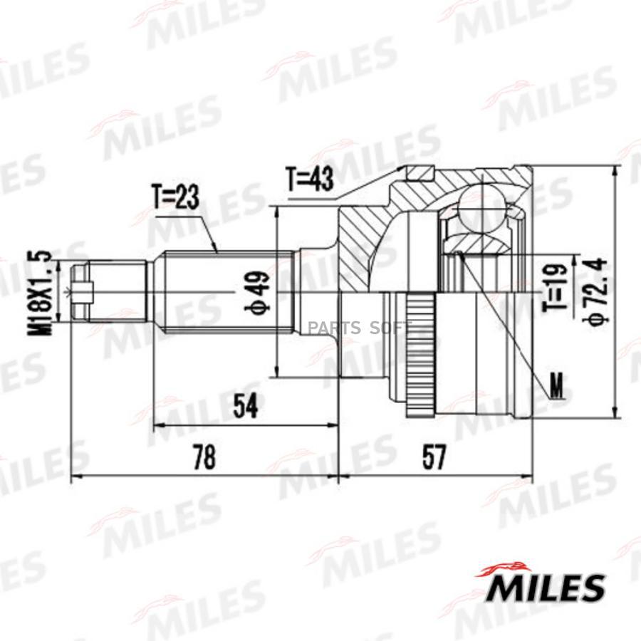 

Шрус Наружный Suzuki Ignis 1.3 00-03 (С Abs) (Gsp 857039) Ga20434 Miles арт. GA20434