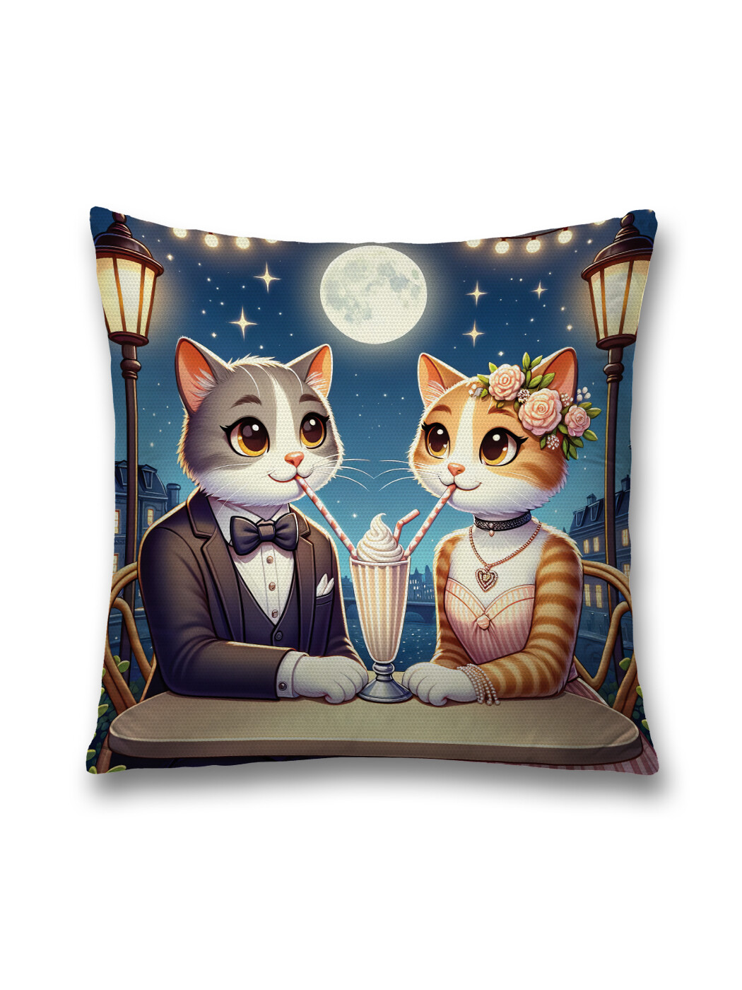 

Наволочка декоративная JoyArty Кошачья романтика 45х45, sl_429885, Синий, Кошачья романтика