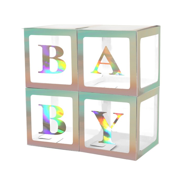 

Набор коробок для воздушных шаров BABY, перламутр, 30*30*30 см, в упаковке 4 шт.
