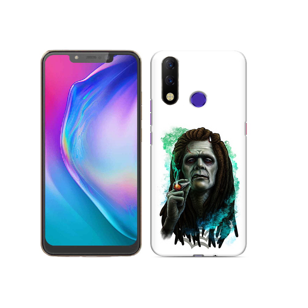 

Чехол MyPads Tocco для Tecno Spark 3 Pro зеленый мужчина с сигаретой, Прозрачный, Tocco