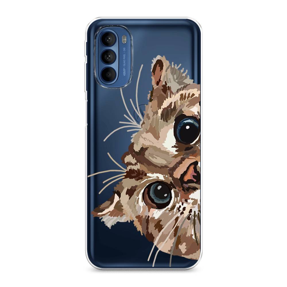 

Чехол на Motorola Moto G31 "Любопытный кот", Коричневый;синий;черный, 242550-1