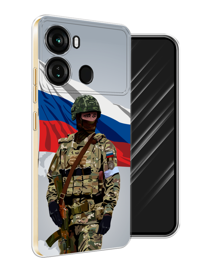 

Чехол Awog на Itel P40 "Солдат с флагом", Белый;синий;красный;зеленый, 3201350-1