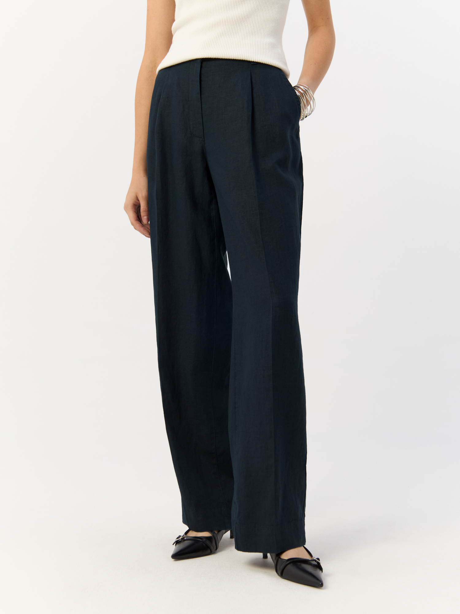 

Брюки женские Gerry Weber 822001-66225 синие 42, Синий, 822001-66225
