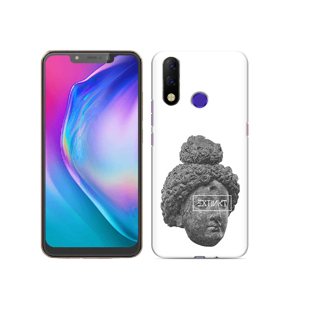 

Чехол MyPads Tocco для Tecno Spark 3 Pro каменное лицо девушки, Прозрачный, Tocco