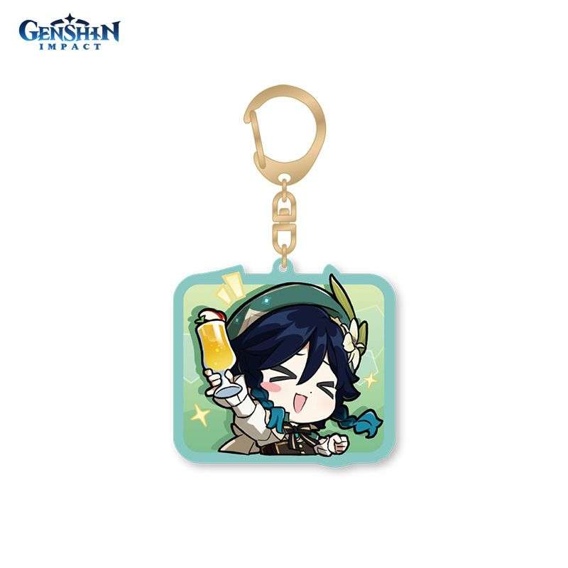 Брелок Genshin Impact акриловый Chibi Expressions Character Acrylic Keychain 6976068147374