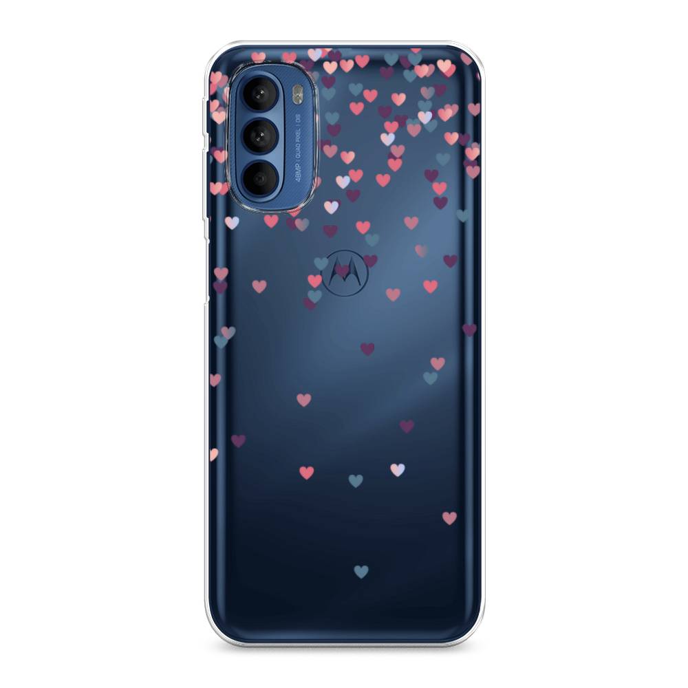 

Чехол на Motorola Moto G31 "Посыпка сердечки", Розовый;фиолетовый, 242550-3