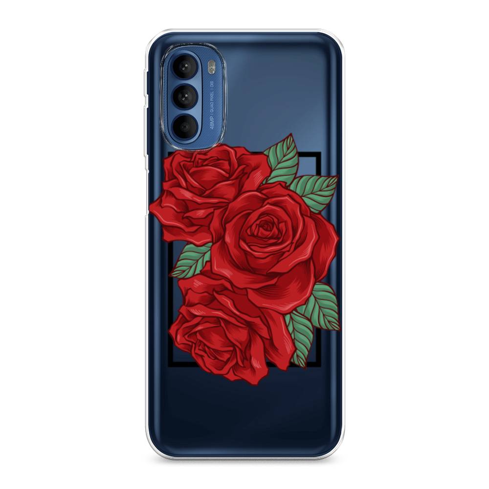 

Чехол на Motorola Moto G31 "Три алые розы", Красный, 242550-2