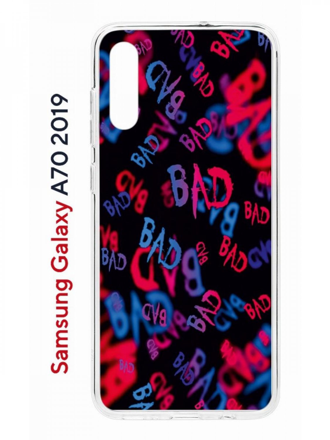 фото Чехол на samsung galaxy a70 kruche print bad,противоударный силиконовый бампер с принтом кruче