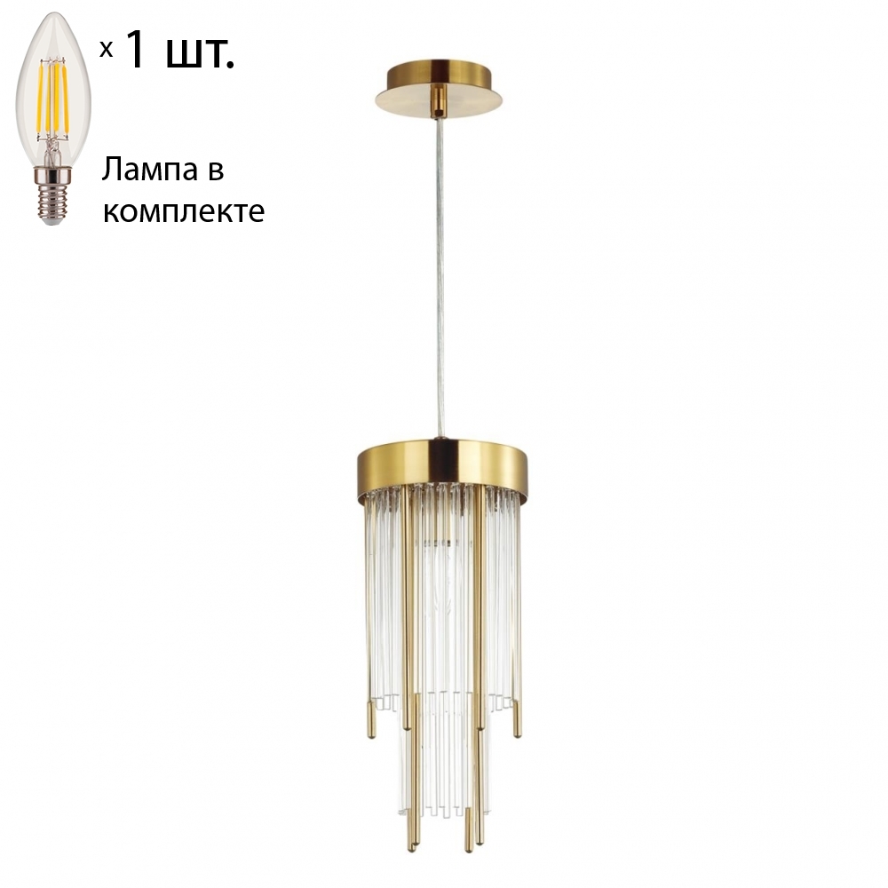 

Подвесной светильник с лампочкой Odeon Light York 4788/1+Lamps E14 Свеча