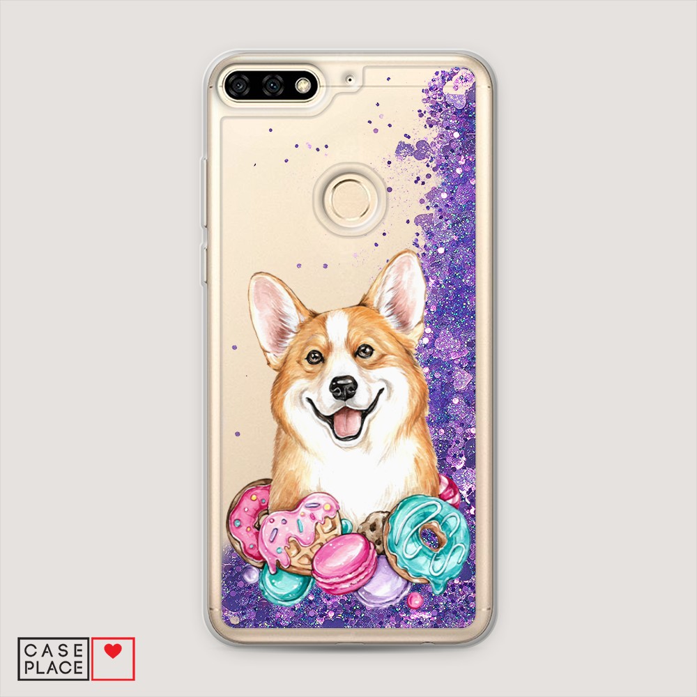 

Чехол Awog на Huawei Y6 Prime 2018 "Корги и сладости", Разноцветный, 65792-1