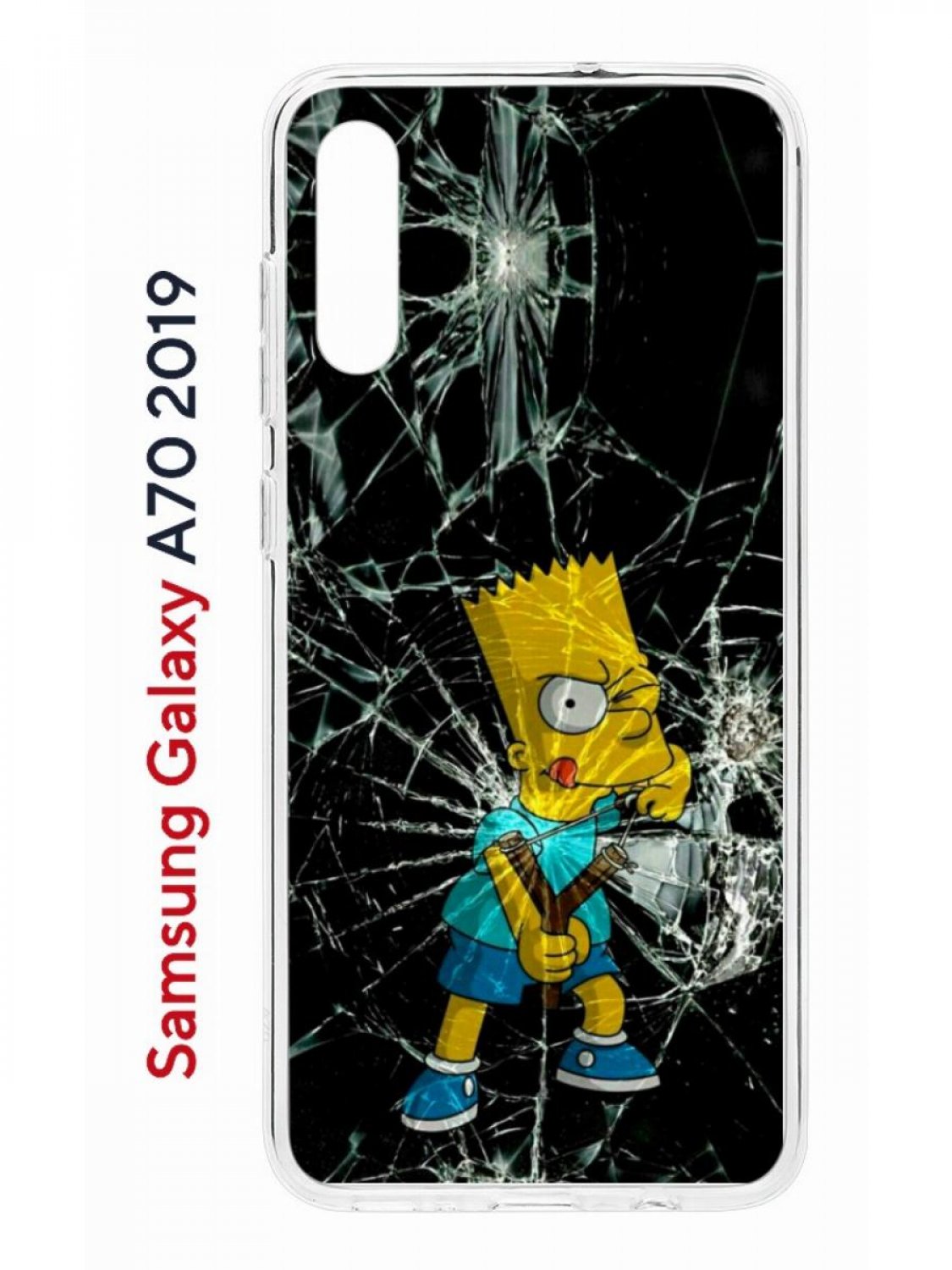 фото Чехол на samsung galaxy a70 kruche print барт симпсон,противоударный силиконовый бампер кruче