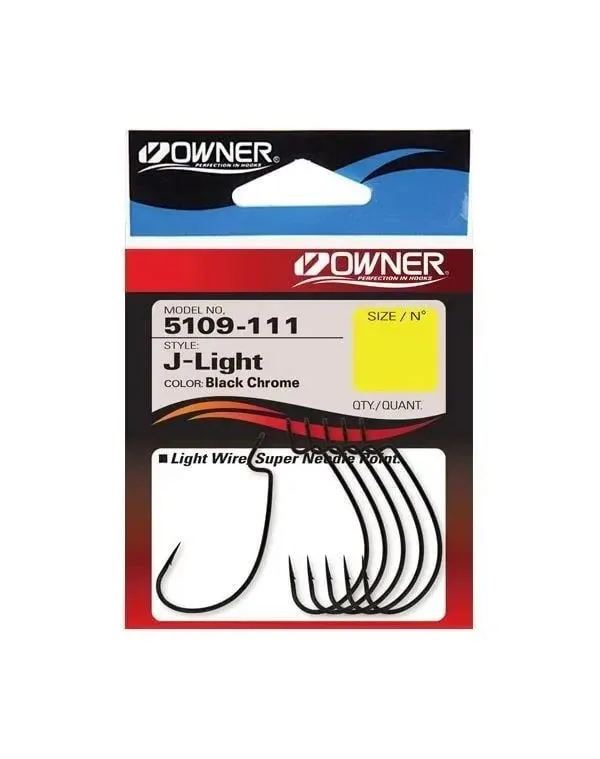 Крючки офсетные Owner 5109 № 04 (6шт) J-Light Hook