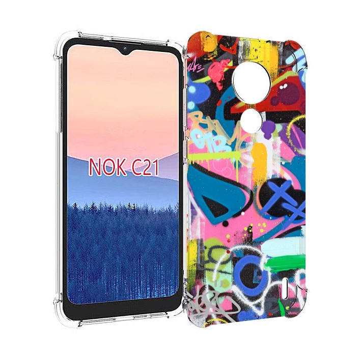 

Чехол MyPads абстракция-графити для Nokia C21, Прозрачный, Tocco