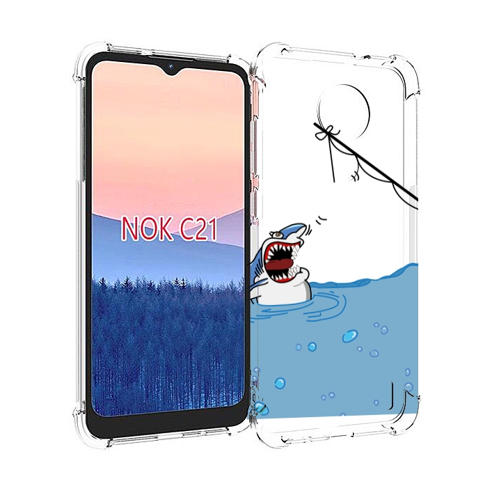 

Чехол MyPads акула-рисунок для Nokia C21, Прозрачный, Tocco