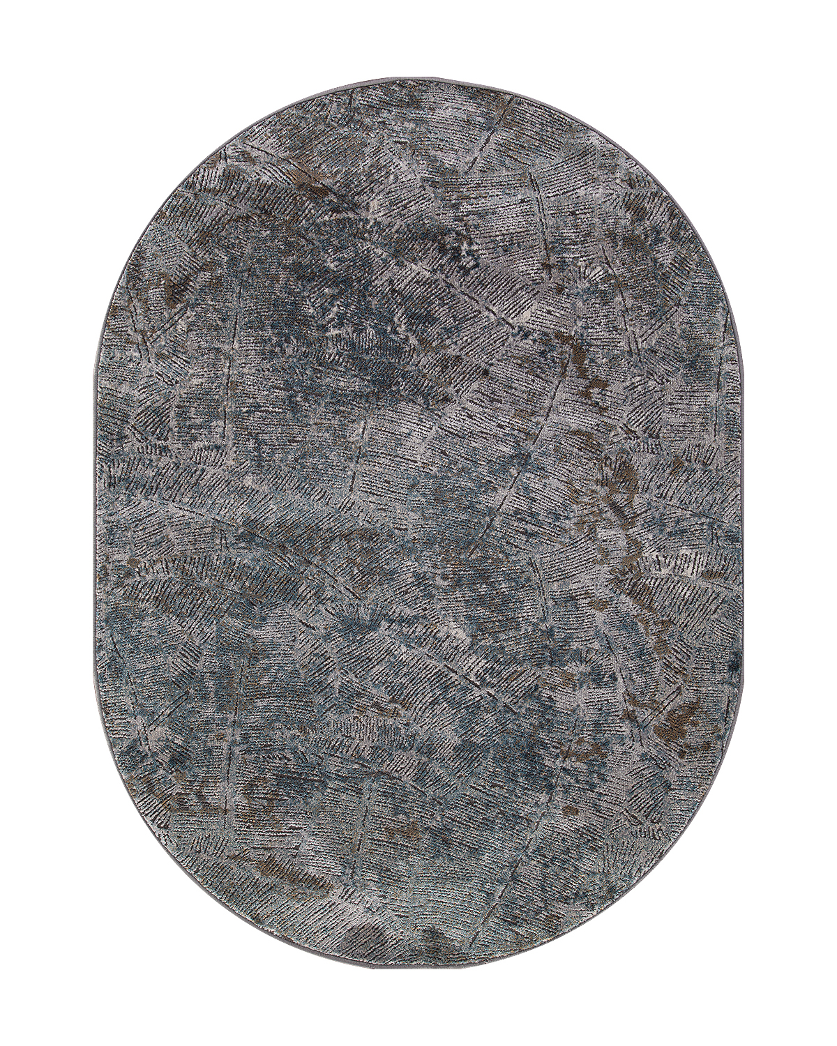 

Ковёр Merinos Serenity 80x140 овальный серый тёмно-бежевый D771