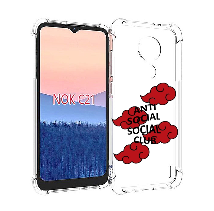 

Чехол MyPads анти-социал-социал-клаб для Nokia C21, Прозрачный, Tocco