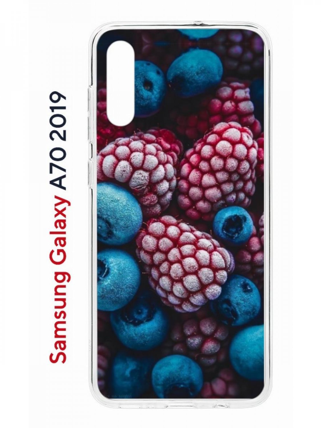 Чехол на Samsung Galaxy A70 Kruche Print Fresh berries,противоударный силиконовый бампер