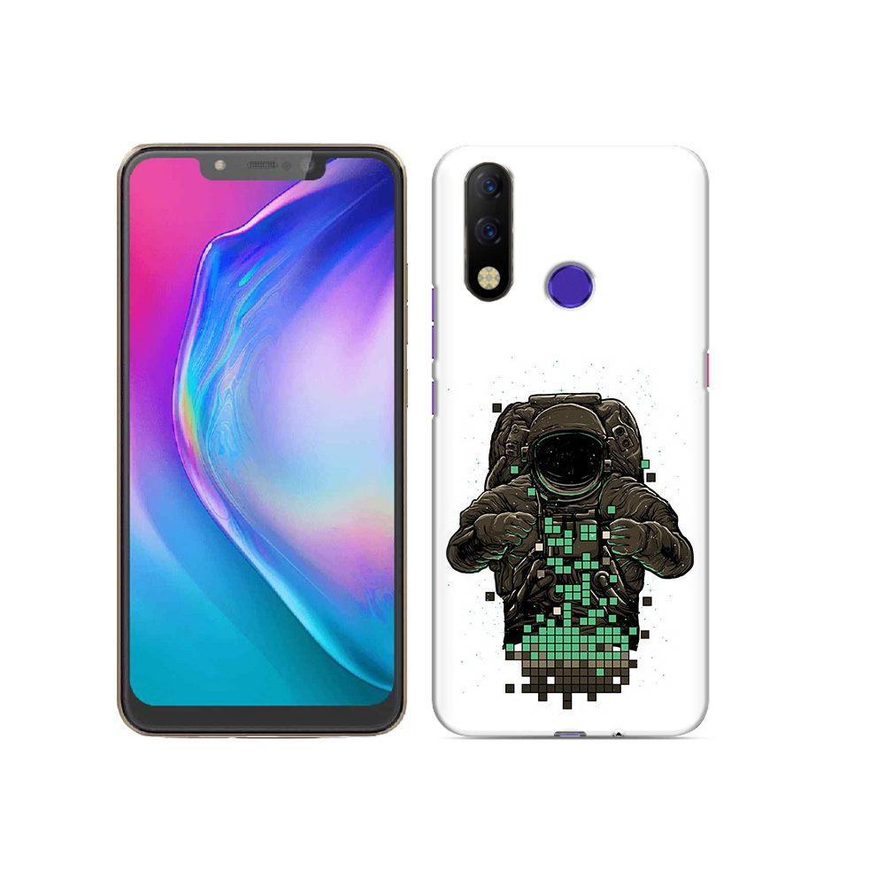 

Чехол MyPads Tocco для Tecno Spark 3 Pro космонавт с пикселями, Прозрачный, Tocco